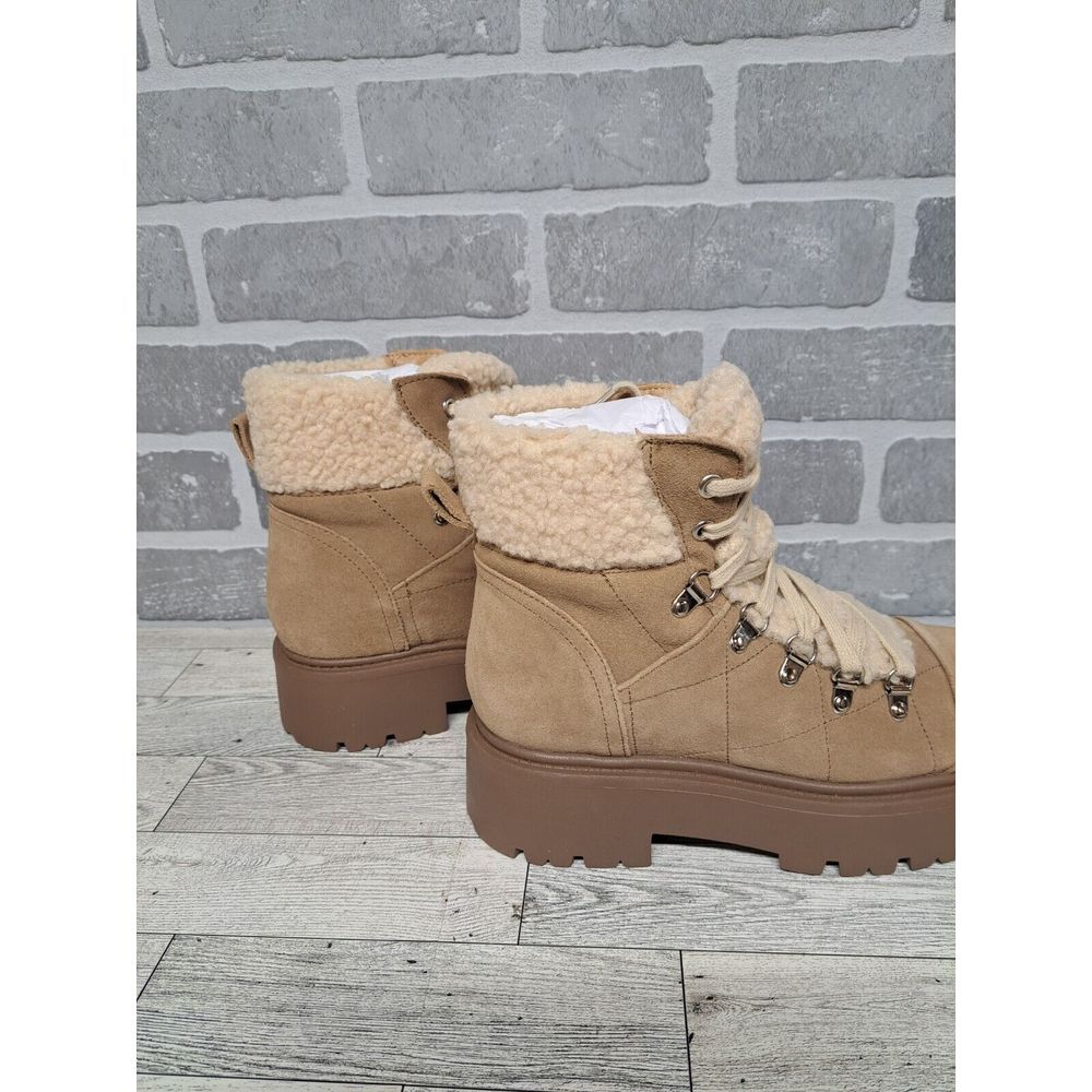 Steve Madden Reyen Suede Faux Fur Shearling Cold Weather Lug Sole Platforms Boot - Picture 6 of 16